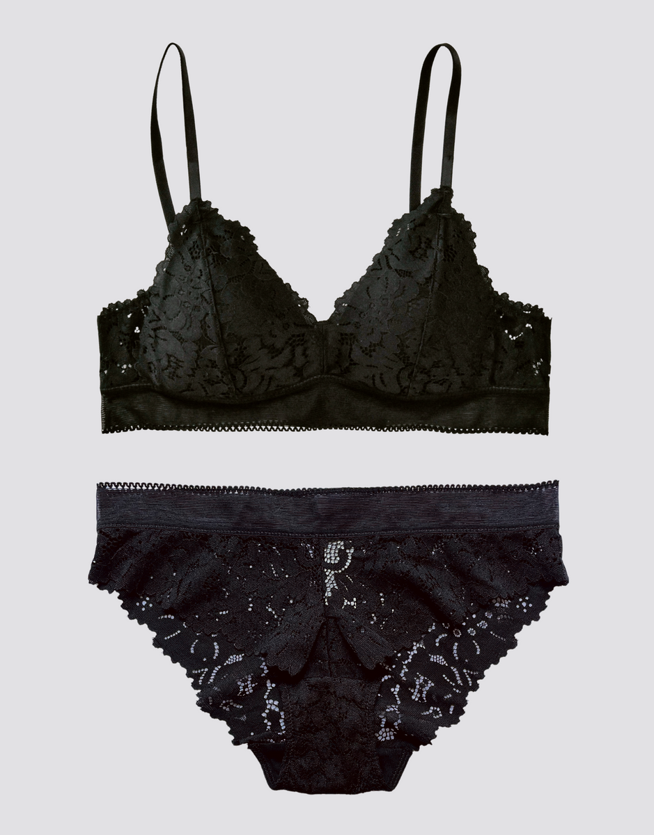 Sexy Floral Lace Cage Bralette Black – Dainty NYC