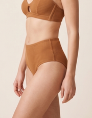 Soft Rib High Rise Brief - Bronze