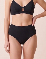 Soft Rib High Rise Brief - Black
