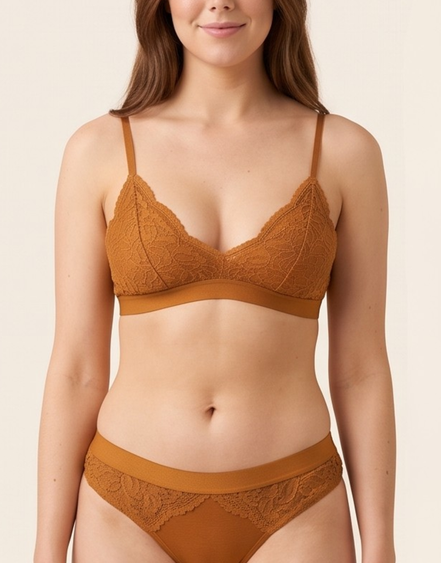Dream Lace Triangle Bralette - Bronze