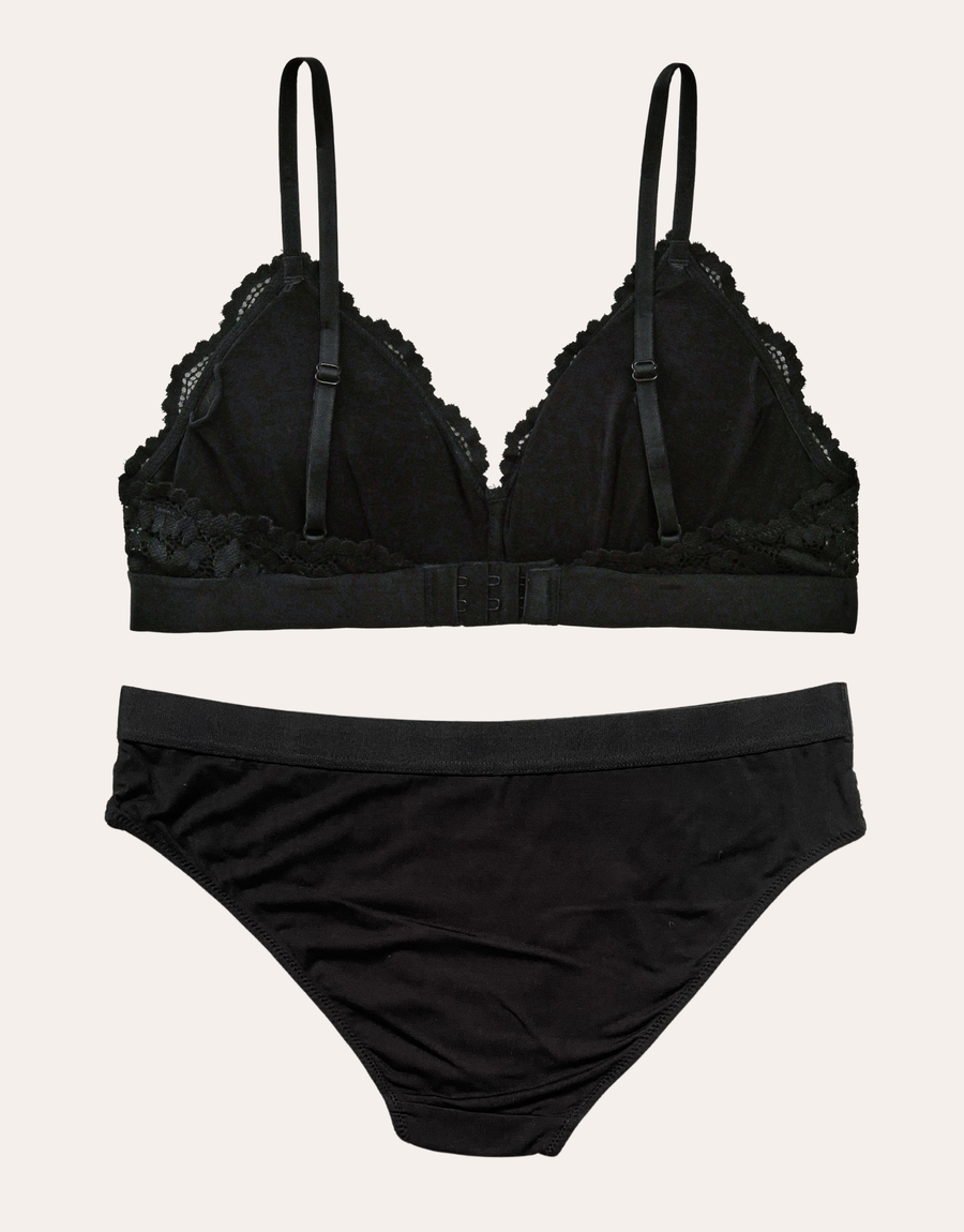 Dream Lace Bralette Set - Black