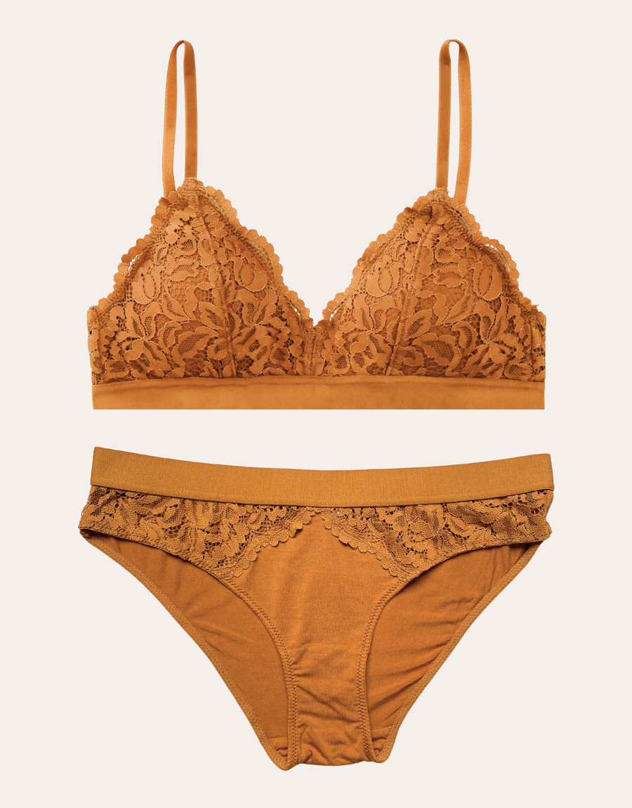 Dream Lace Bralette Set - Bronze