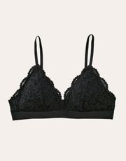 Dream Lace Triangle Bralette - Black