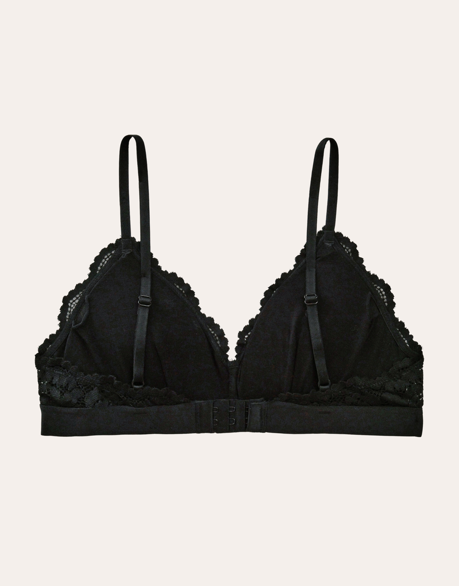 Dream Lace Triangle Bralette - Black