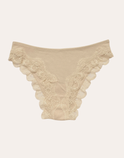 Lace Trim Cheeky - Beige