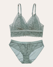 Romantic Lace Bralette Set - Mint