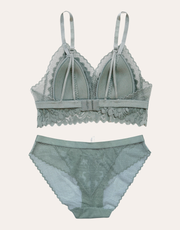 Romantic Lace Bralette Set - Mint