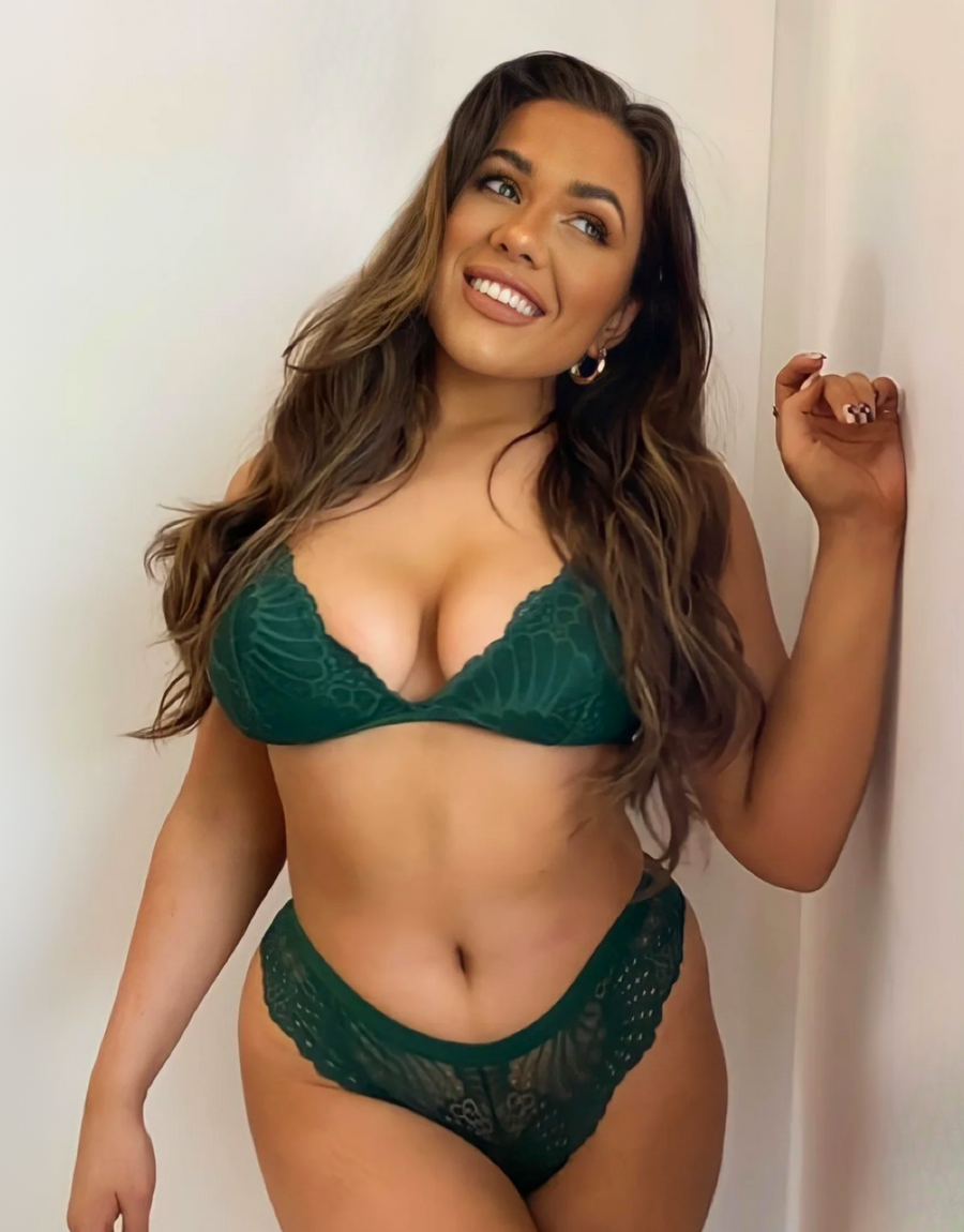 Scallop Lace Triangle Bralette - Forest Green