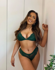 Scallop Lace Triangle Bralette - Forest Green