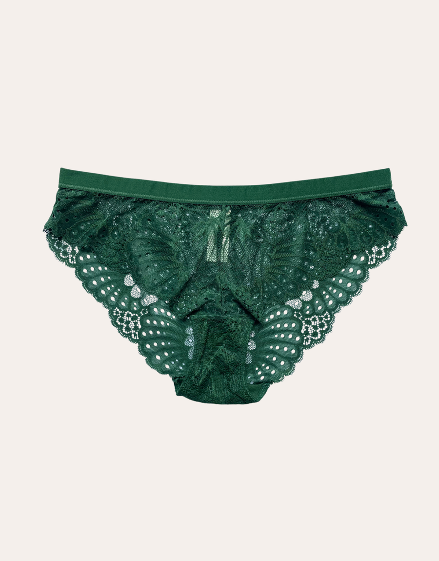 Scallop Lace Brief - Forest Green