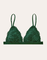 Scallop Lace Triangle Bralette - Forest Green