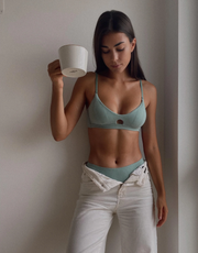 Soft Rib Scoop Bralette - Mint