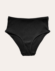 Soft Rib High Rise Brief - Black