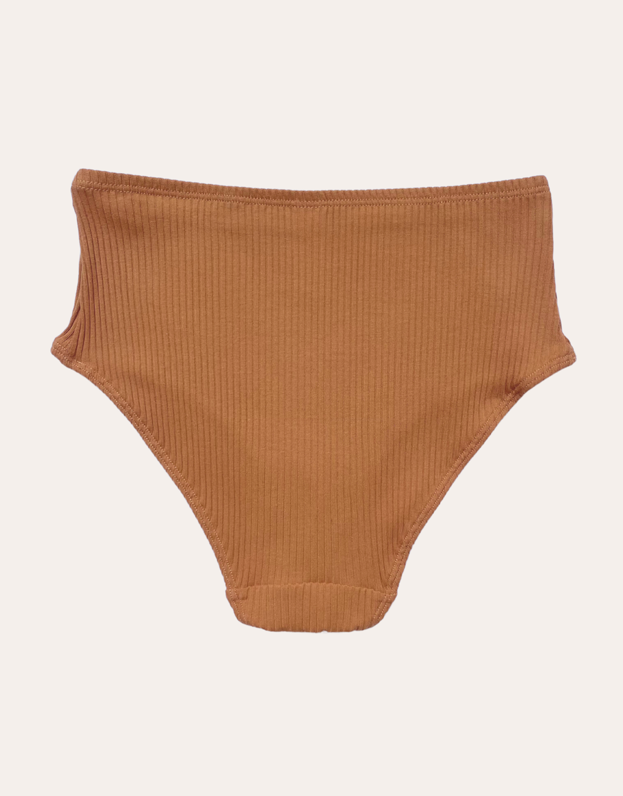 Soft Rib High Rise Brief - Bronze