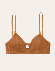 Soft Rib Scoop Bralette - Bronze