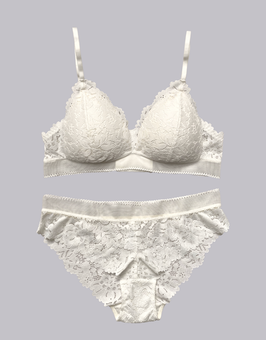 Garden Lace Bralette Set - Ivory