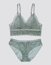 Romantic Lace Bralette Set - Mint